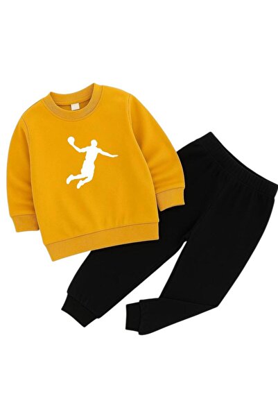 BENROMA Basketball Player Printed 3-Ply Children's Tracksuit Set