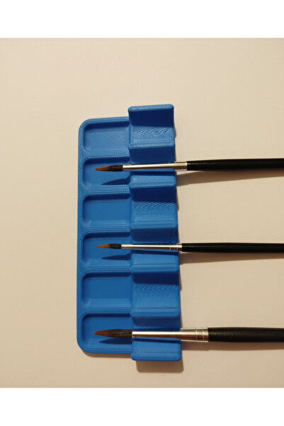 DEMİRHAN3D Boya Fırçası Standı | 6 Fırçalık Organizer | 12 cm Masaüstü Sanat Malzemesi Düzenleyici