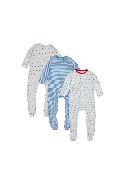 Bebekya Mothercare Jumpsuit 3-Pack Baby Romper with Heart 24-36 Months