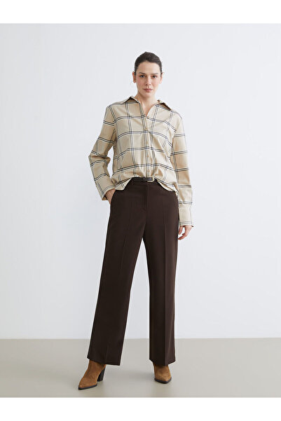 LC Waikiki Wide Leg Women's Trousers with Belt