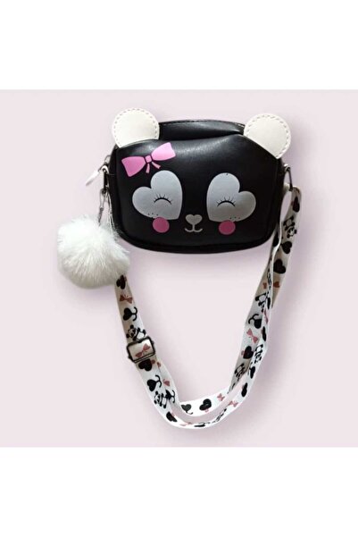 mdrandy KIZ ÇOCUK PANDA PONPONLU ÇAPRAZ ÇANTA