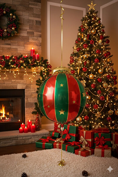 DODOMAR بالون رقائقي لعيد الميلاد، كرة رأس السنة (70-54 سم)