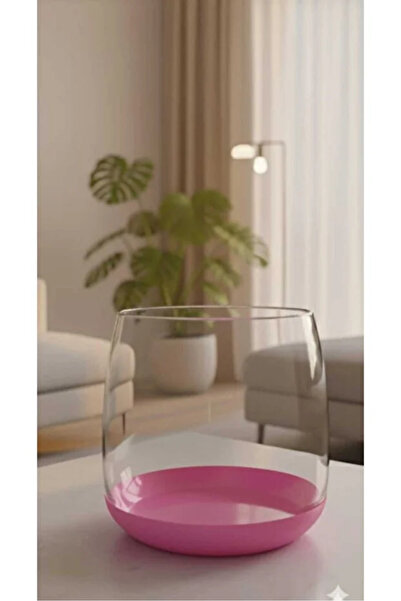 polivahome Fanus Sert Plastik Vazo Teraryum Balık Fanusu Çiçek Dekoru Arajman Saksı 21*23 cm (BOŞ FANUS)