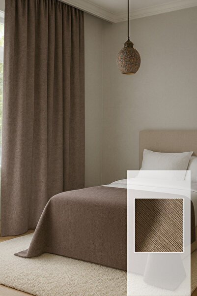 Perlife Gold ® Luxury Chenille Textured Blackout Curtain – No Pleats, Extra Foam – Rich Color Cardetel