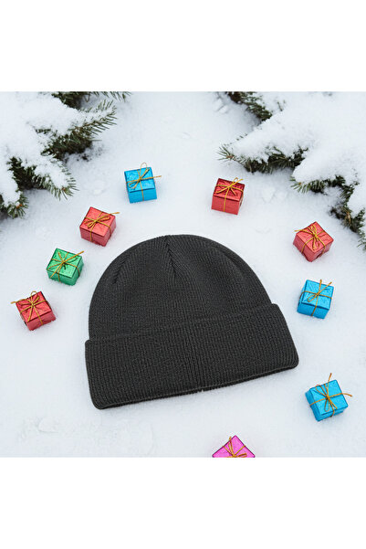 SELLGIFT Unisex Beanie Dark Grey - Acrylic Material