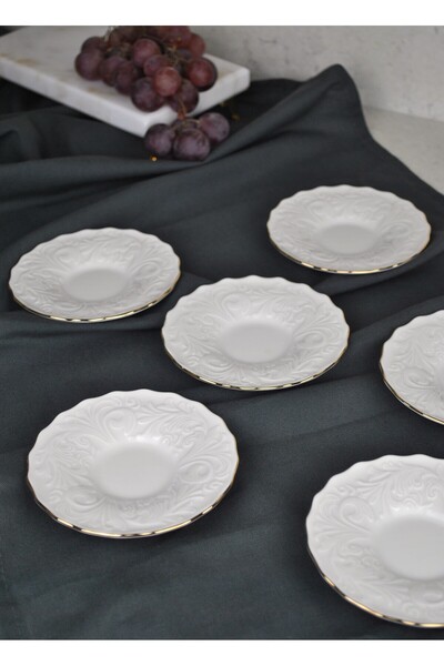 Qualitev 12 Piece Gilded Glass Tea Set Porcelain Tea Set Tea Cup - Pera for 6 People