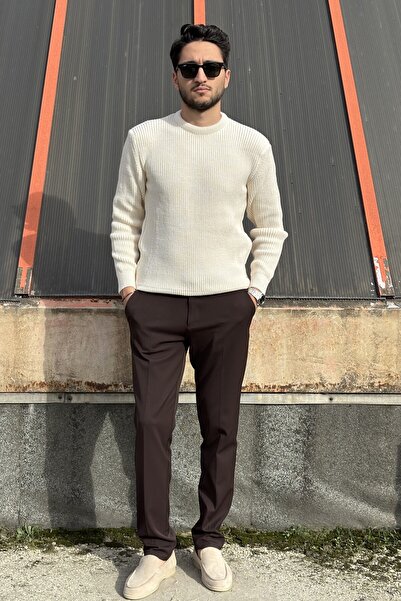 inpool Crew Neck, Winter-Spring Season, Textured, Regular-Fitt, Basic Knitwear Sweater 25Pltk18