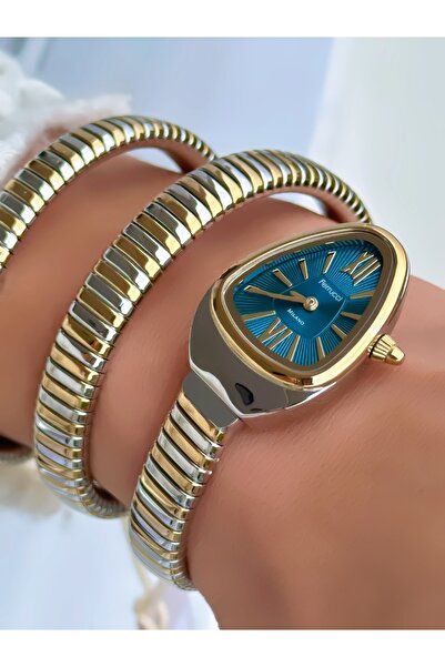 Ferrucci ÇELİK KORDON YILAN MODEL KADIN KOL SAATİ 2 YIL GARANTİLİ 3 ATM SU GE...