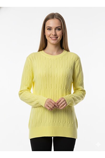 ModaPlaza Women's Hair Braid Patterned Knitwear Sweater 5354