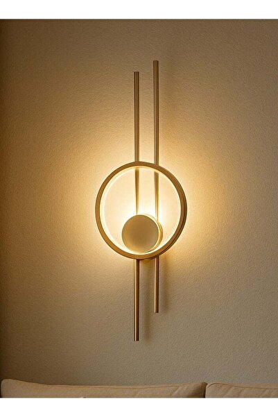 genernic مصباح حائط دائري LED، 220-240 فولت، إطار ذهبي، مثبت على الحائط، 60 سم