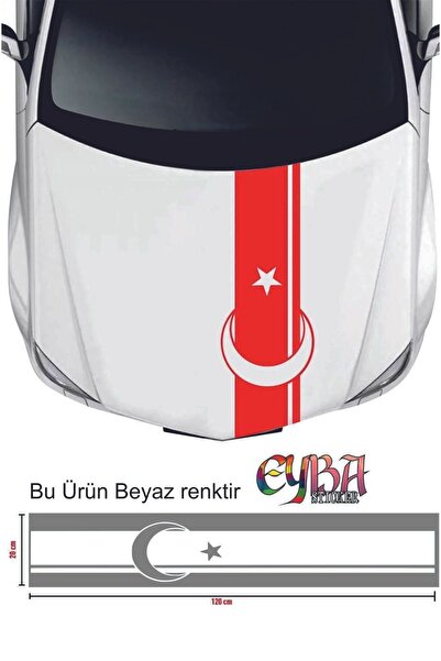 EYBA STİCKER ملصق أمامي على شكل نجمة القمر - ملصق تلقائي مقاس 118 × 20 سم