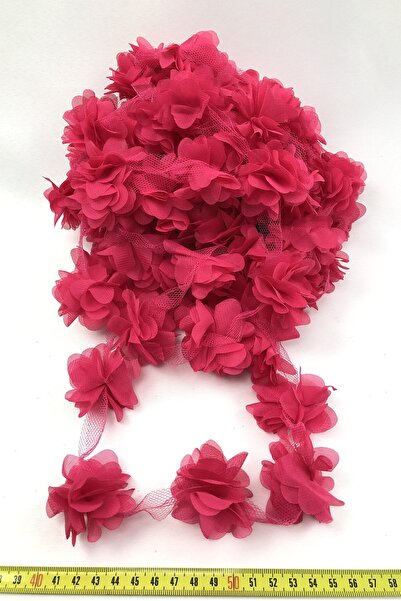 Fiyonks Atölye Laser Cut Flower, Decorative Flower Ribbon Tulle 10 Meters Long