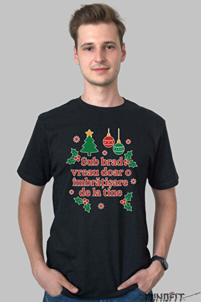 GILDAN Tricou De Craciun Sub Brad Vreau O Imbratisare Barbat