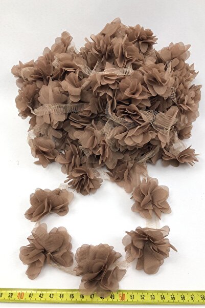 Fiyonks Atölye Laser Cut Flower, Decorative Flower Ribbon Tulle 10 Meters Long