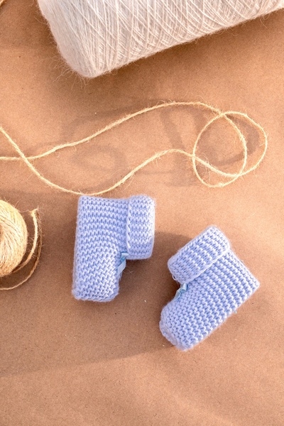 Bursa Trikomer Knitwear Foot Warmer Elegant Ribbon Knitted Baby Booties