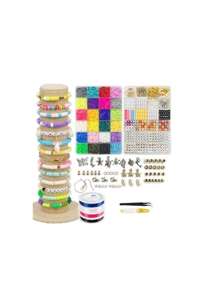 DELPI 7200 Beads Set for Making Bracelets and Necklaces, Multicolor, 6+