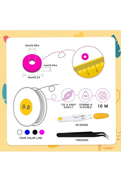 DELPI 7200 Beads Set for Making Bracelets and Necklaces, Multicolor, 6+