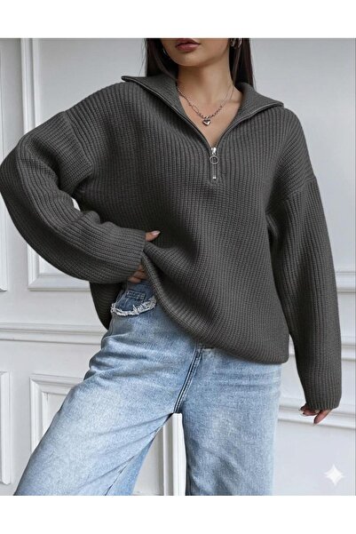ikomteks Zippered Knitwear Sweater