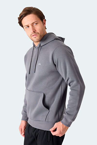 Slazenger Moonlight I Men's Hooded Gray Sweatshirt