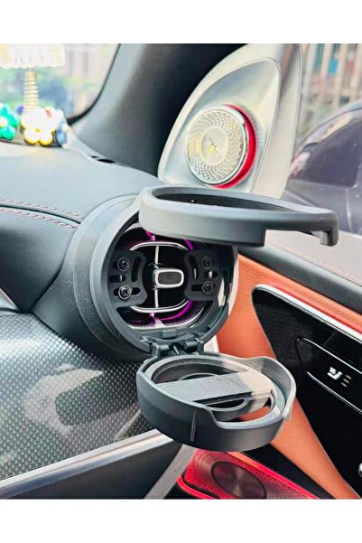 VIEREX Car Cup Holder for Mercedes-Benz EQA, EQB, EQE, EQS — Foldable Vent-Mount Drink Bottle Holder