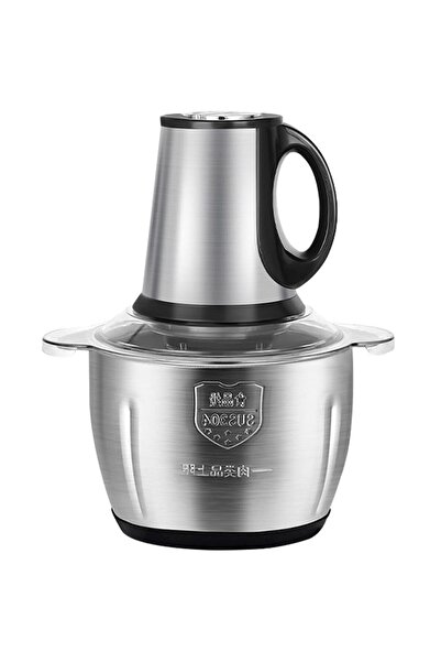 UNİBOX Electric Chopper, Meat Vegetables, Stainless Steel 3L, 4 Stainless Steel Blades, Large Capacity, Silver,