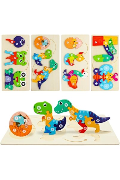 DELPI Montessori educational wooden toy – learn numbers, colors and shapes, multicolor