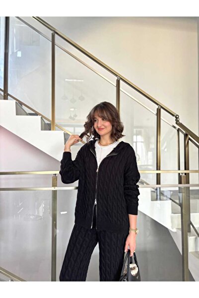 Sude Kızanlıklı Σετ πλεκτών ενδυμάτων με διπλό φερμουάρ