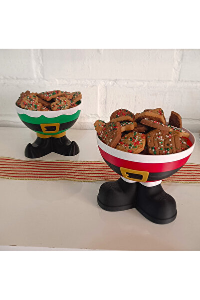 TriVox3D Decorative Treat Bowl in the Shape of Santa Claus (Diameter 12.5 cm)