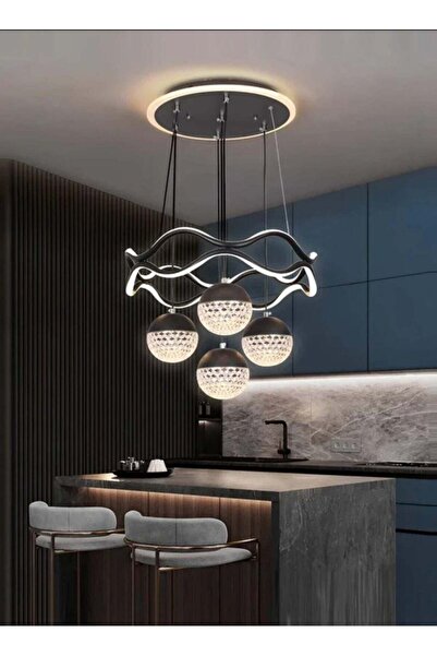 Generic Black Ceiling Chandelier with 3 LED Lights