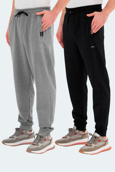 Slazenger Navdeep Set of 2 Men's Pocketed Skinny Leg Black - Dark Gray Sweatpants