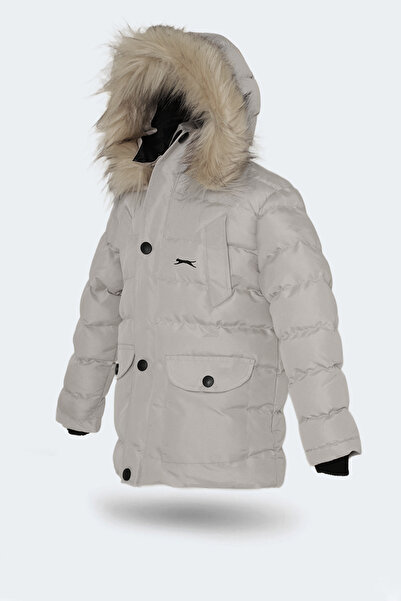 Slazenger Napoli Unisex Children's Hooded Inflatable Gray Coat & Coat