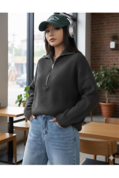 ikomteks Zippered Knitwear Sweater