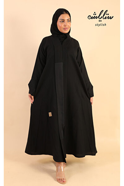 Stylish عباية نواعم باللون الأسود مزينة بدانتيل