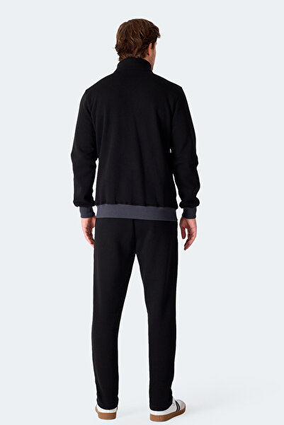Slazenger Flicker Men's Zipper Pocket Black Tracksuit Set