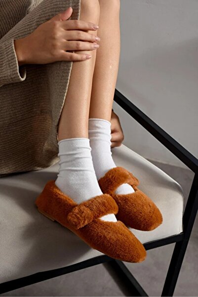 Ayra Moda نعال منزلية نسائية مصنوعة من فرو الأرانب مع نعل مطاطي مانع للانزلاق