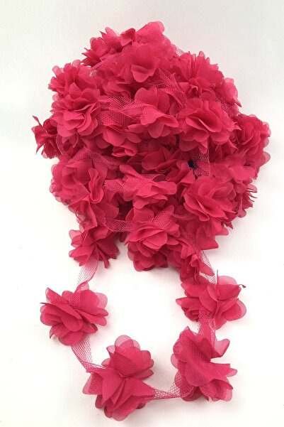Fiyonks Atölye Laser Cut Flower, Decorative Flower Ribbon Tulle 5 Meters Long