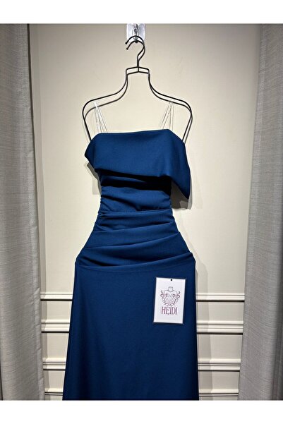 Heidi Petrol blue dress with Barbie fabric