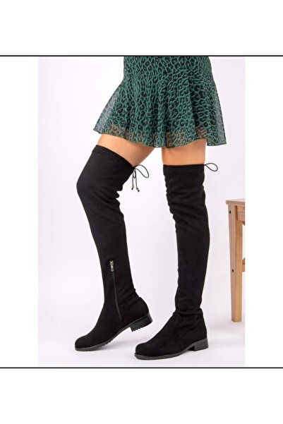 Ozzo Woman Kadın diz üstü düz taban çorap çizme