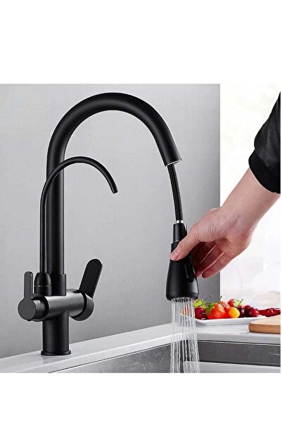genernic Pull-down kitchen faucet with automatic water softener mixer - Black Matte