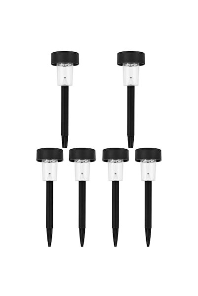 OEM Set de 6 lămpi solare de grădină, negre, 36 cm, LED, pentru exterior, dur...