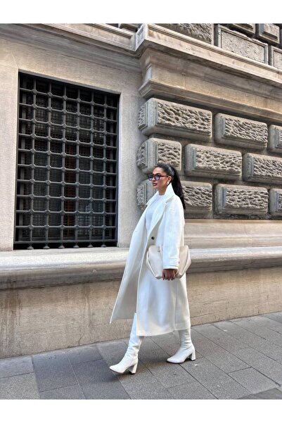 ossons Mock Neck Long Oversized Cashmere Cap