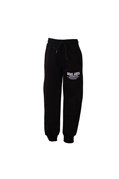 trender Goal Areaa Print 3 Thread Black Boys' Sweatpants 7376