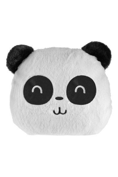 OEM Children's decorative pillow shaped like a panda head, white/black, 32x30 cm