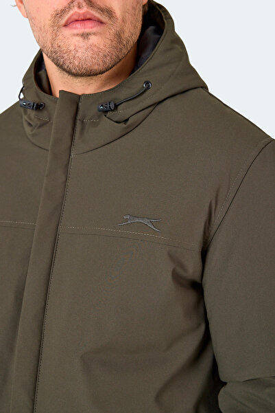 Slazenger Hernis Men's Hooded Zippered Khaki Coat & Jacket