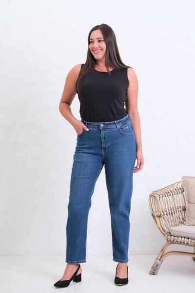 LACARINO 7531 Pantaloni de damă Mom din denim