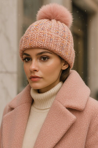 keisy Knitted Cotton Premium Pom-Pom Beanie