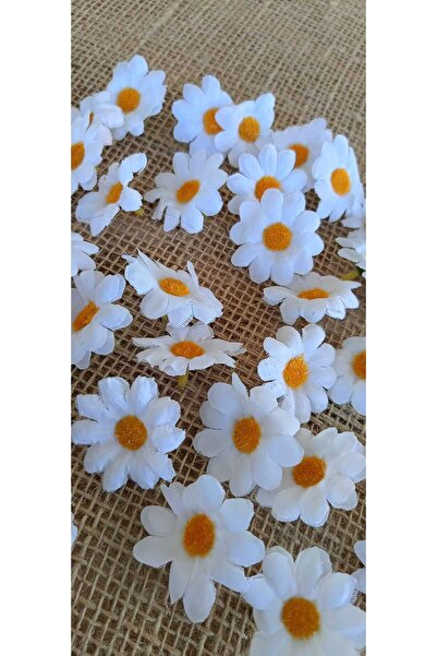 hobidaşım Cap de margaretă artificială albă – Set de 30 bucăți pentru buchet