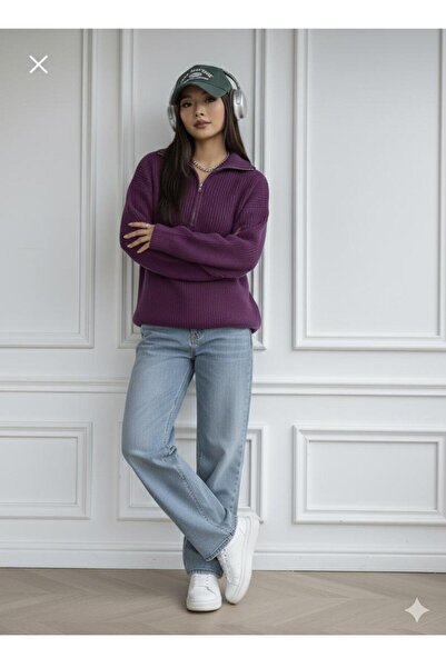 ikomteks Zippered Knitwear Sweater