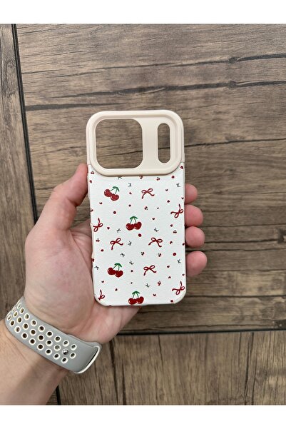 YZGOLDEN غطاء كاميرا متوافق مع آيفون 17 برو بنمط الكرز مع بروز للكاميرا