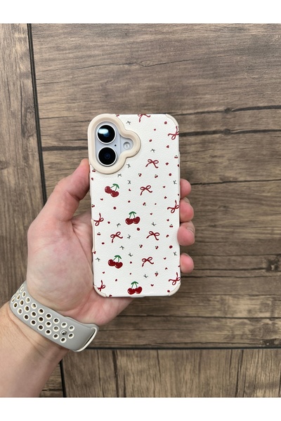 YZGOLDEN غطاء كاميرا متوافق مع آيفون 17 بنمط الكرز مع بروز للكاميرا